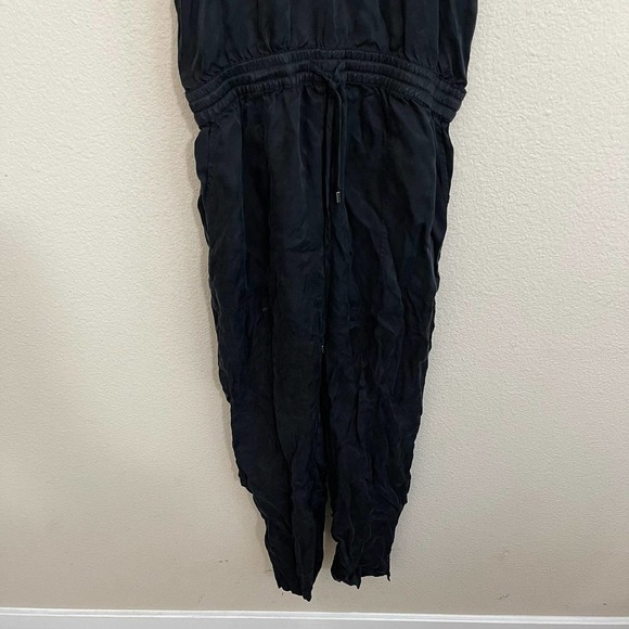 Rails Erin Drawstring Waist Snap-Front Sleeveless Ankle Crop Jumpsuit Black XS - Picture 8 of 13